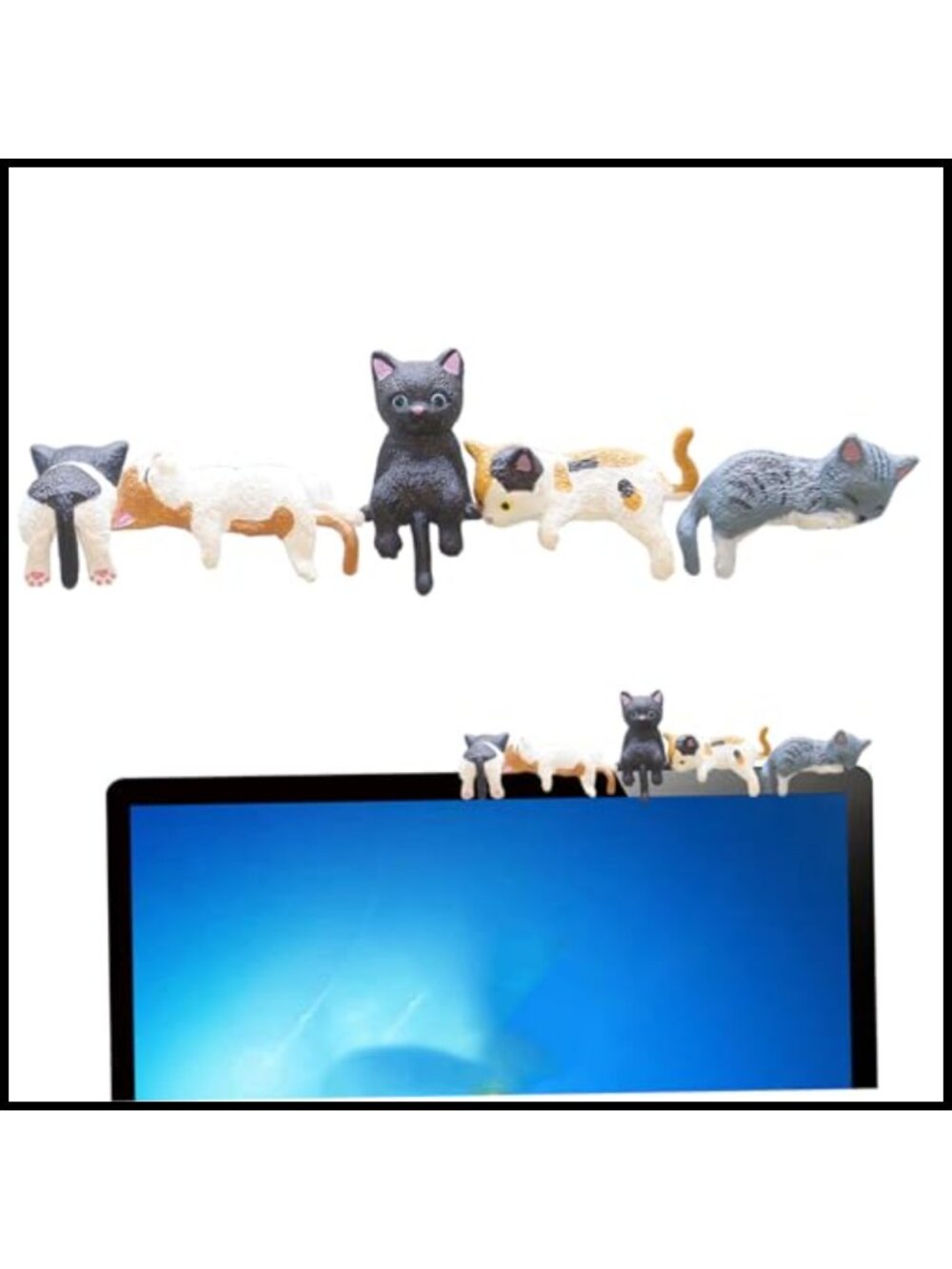 Mini Cat Figurines 5PCS PVC Realistic Cute Desk Home Office Car Decor